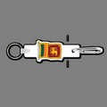 4mm Clip & Key Ring W/ Full Color Flag of Sri Lanka Key Tag